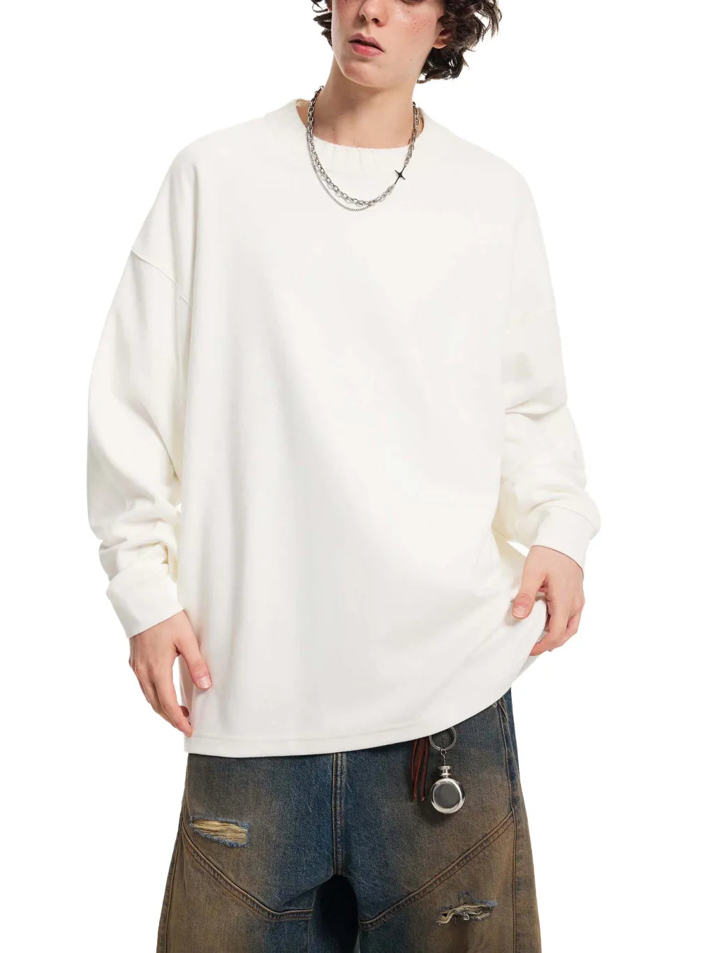 Knitted Round Neck Oversize Sweatshirt