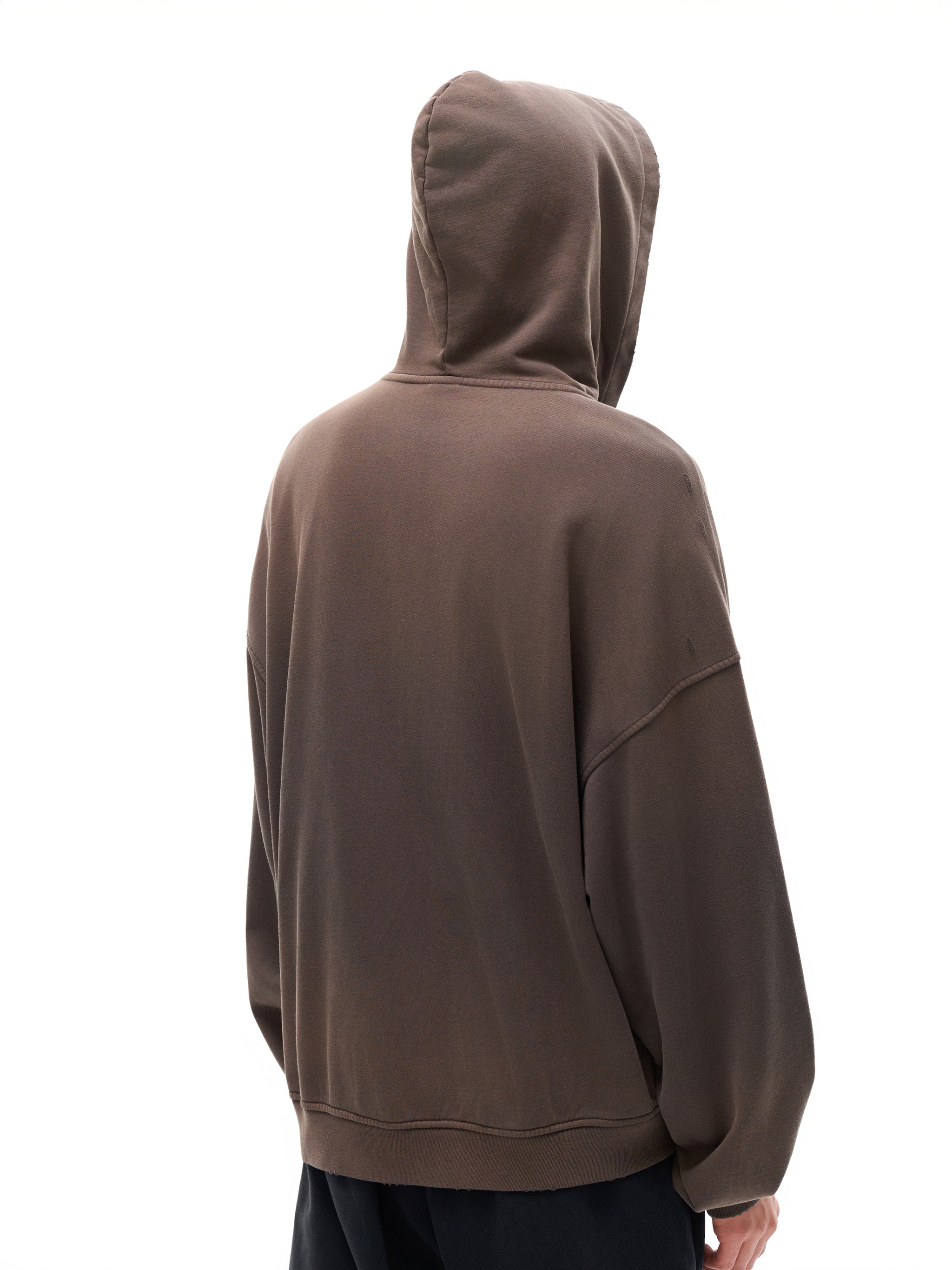 Hand-Frayed Sunfade Zip Hoodie