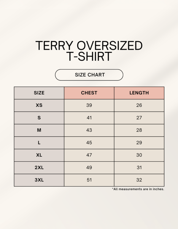 1744976688TerryteeSizeChart-7.png Jaldi The Late | Unisex Oversized Meme Tee